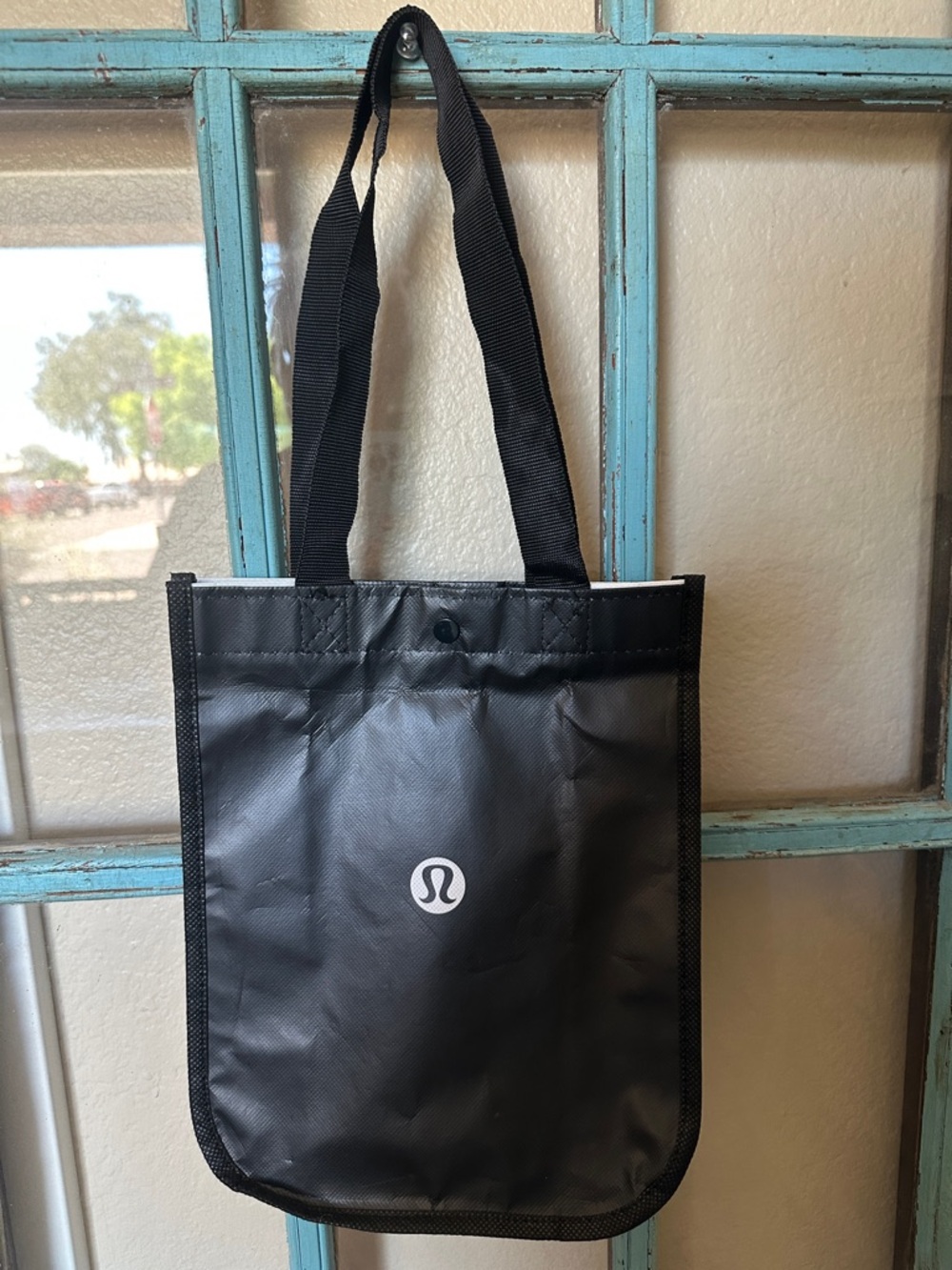 NWOT Lululemon Black Logo Reusable Tote Bag